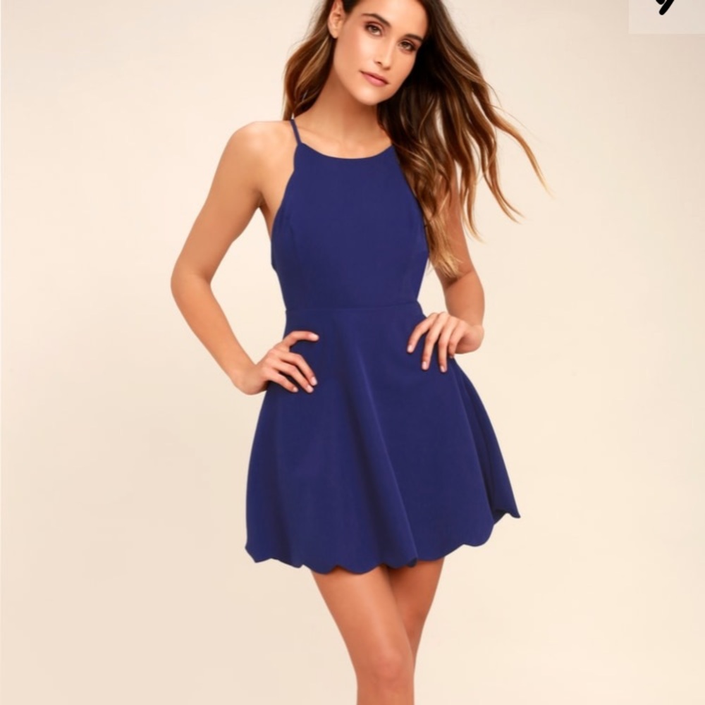Blue scalloped dress